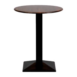 Turin Metal Base 600mm Round Poseur Table with Laminate Top in Walnut