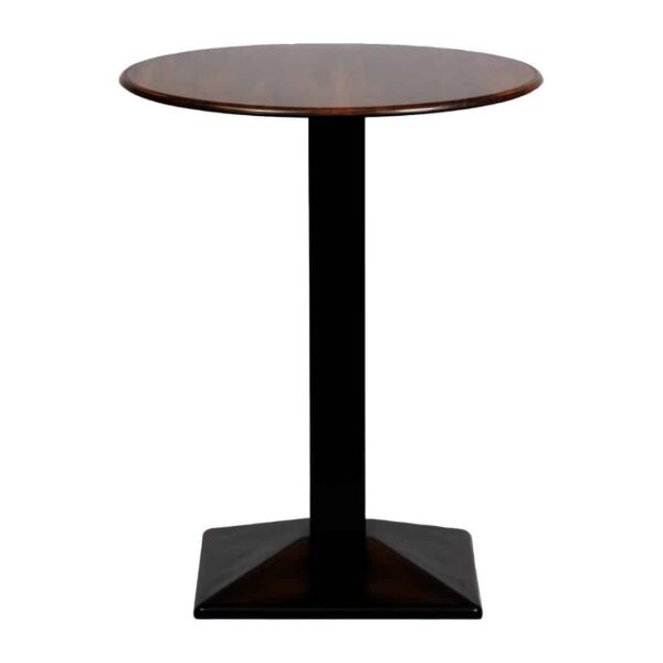 Turin Metal Base 600mm Round Poseur Table with Laminate Top in Walnut - Image 1