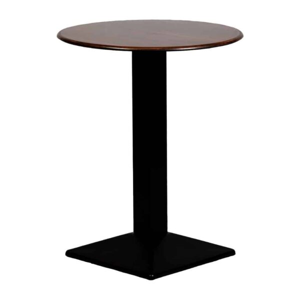 Turin Metal Base 600mm Round Poseur Table with Laminate Top in Walnut - Image 3