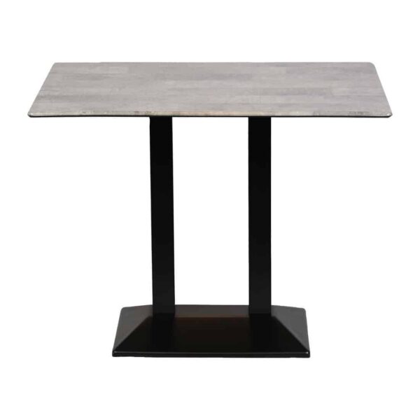 Turin Metal Base Rectangle Poseur Table with Laminate Top in Concrete - Image 2