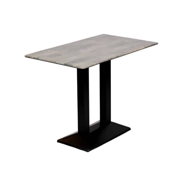 Turin Metal Base Rectangle Poseur Table with Laminate Top in Concrete - Image 4