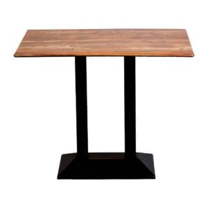 Turin Metal Base Rectangle Poseur Table with Laminate Top in Planked Oak