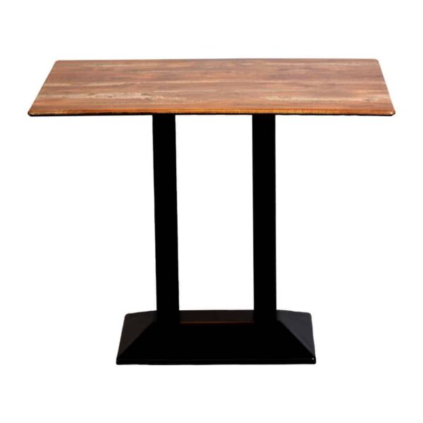 Turin Metal Base Rectangle Poseur Table with Laminate Top in Planked Oak - Image 2