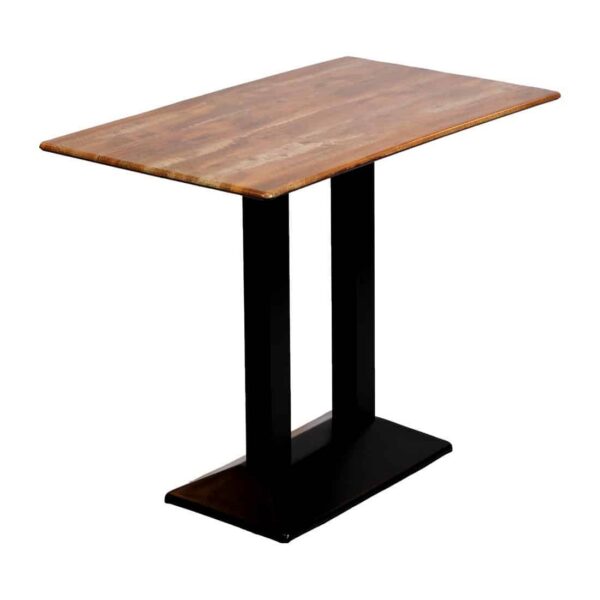 Turin Metal Base Rectangle Poseur Table with Laminate Top in Planked Oak - Image 4