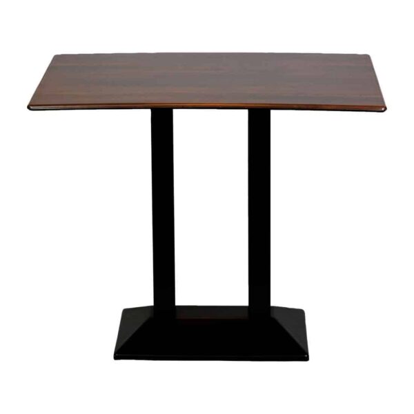 Turin Metal Base Rectangle Poseur Table with Laminate Top in Walnut - Image 1