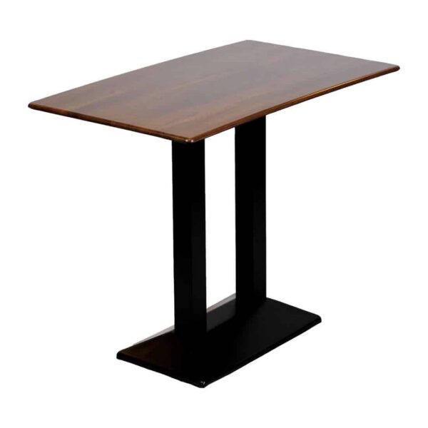 Turin Metal Base Rectangle Poseur Table with Laminate Top in Walnut - Image 3