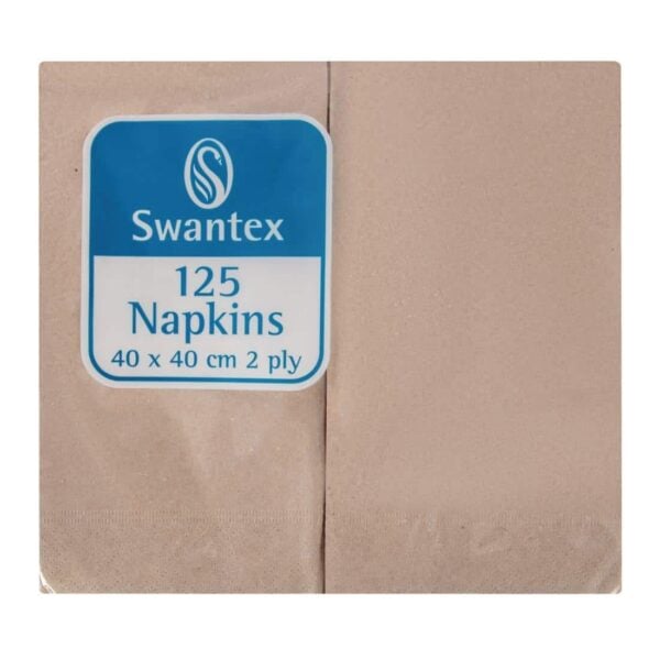 Swantex Recycled Dinner Napkin Kraft 40x40cm 2ply 1/8 Fold (Pack of 2000) - Image 2