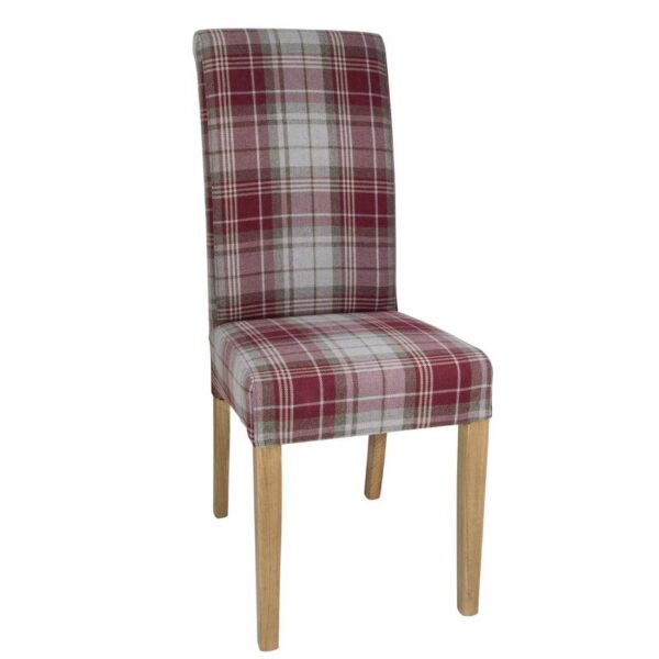 Bolero Austin Dining Chairs Wine Tartan (Pack of 2) - Image 2