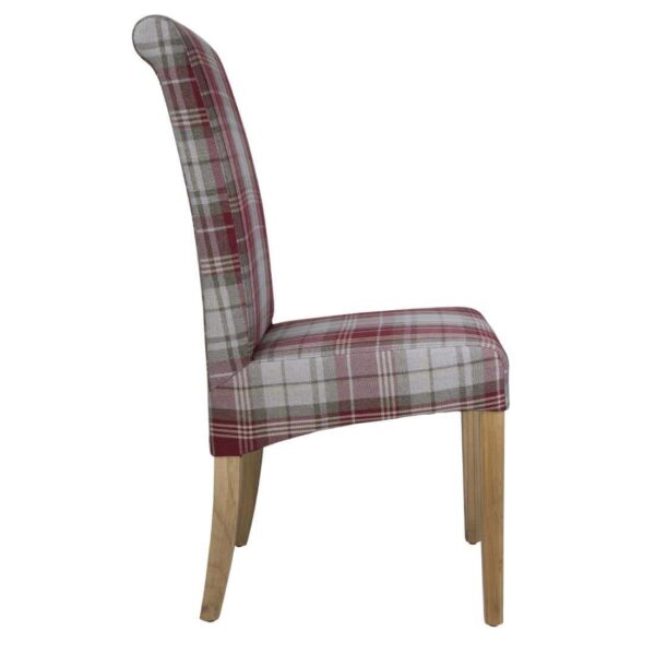 Bolero Austin Dining Chairs Wine Tartan (Pack of 2) - Image 3
