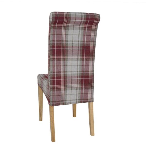 Bolero Austin Dining Chairs Wine Tartan (Pack of 2) - Image 4
