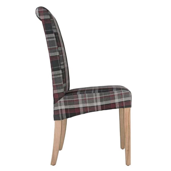 Bolero Austin Dining Chairs Grey Tartan (Pack of 2) - Image 3