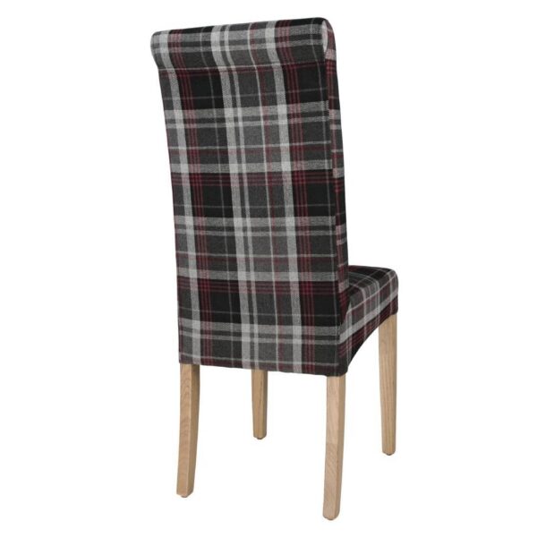 Bolero Austin Dining Chairs Grey Tartan (Pack of 2) - Image 4