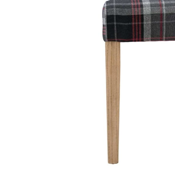 Bolero Austin Dining Chairs Grey Tartan (Pack of 2) - Image 6