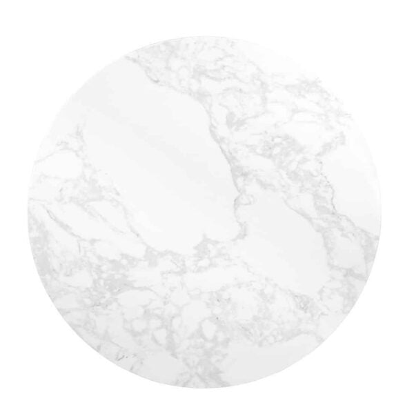Bolero Round Marble Effect Tabletop White 600mm - Image 3