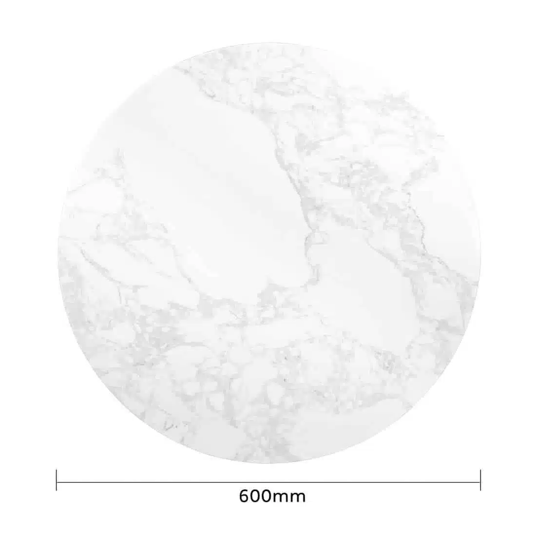 Bolero Round Marble Effect Tabletop White 600mm - Image 5