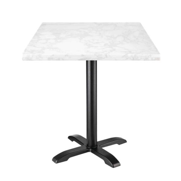 Bolero Square Marble Effect Tabletop White 600mm - Image 1