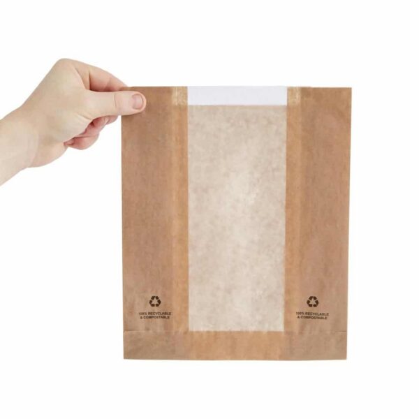Fiesta Compostable Food Bags with Glassine Windows (Pack of 1000) - Image 5