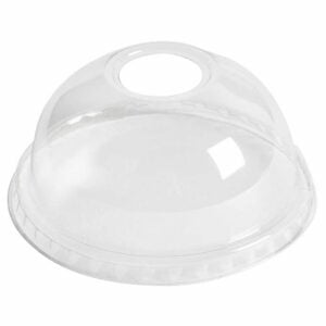 eGreen Flexy-Glass Recyclable Domed Lids For Half Pint and Hi-Ball Glasses With Hole 77mm (1000 pack)
