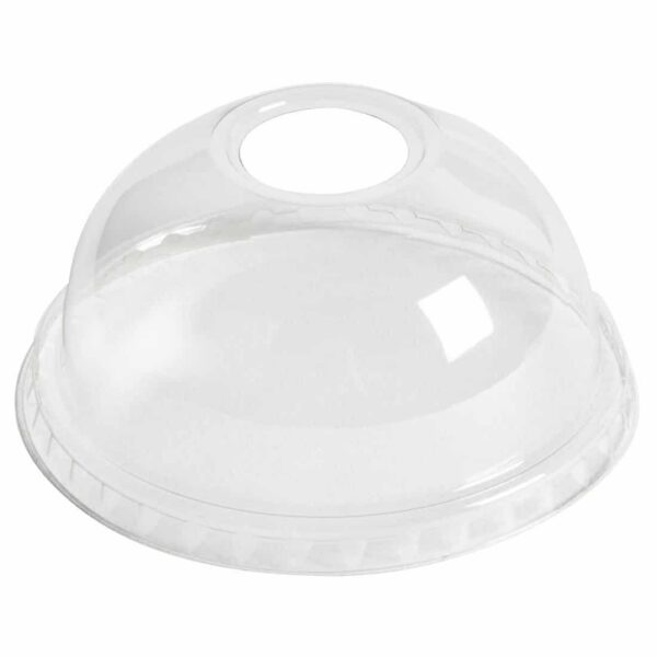 eGreen Flexy-Glass Recyclable Domed Lids For Half Pint and Hi-Ball Glasses With Hole 77mm (1000 pack) - Image 2