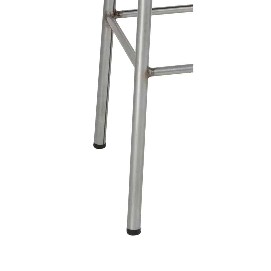 Bolero Galvanised Steel High Stools with Wooden Seatpad (Pack of 4) - Image 6