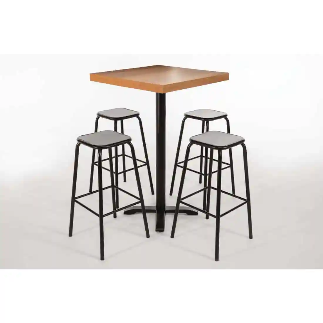 Bolero Cantina High Stools with Wooden Seat Pad Black (Pack of 4) - Image 7
