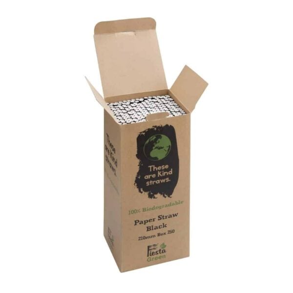 Fiesta Compostable Paper Straws Black (Pack of 250) - Image 5