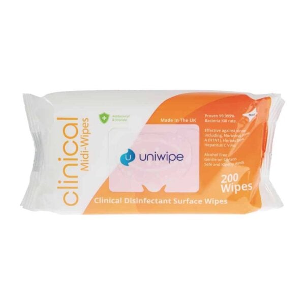 Uniwipe Clinical Disinfectant Surface Wipes (Pack of 200) - Image 2