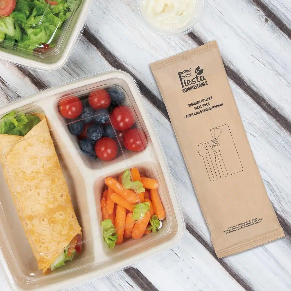 Fiesta Compostable Wooden Cutlery Meal Pack (Pack of 250) - Image 6