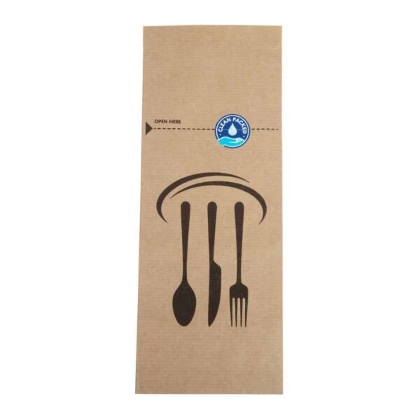 Kraft Recyclable Sealable Paper Cutlery Bags (Pack of 2000) - Image 2