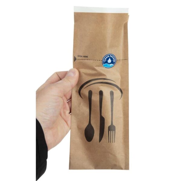 Kraft Recyclable Sealable Paper Cutlery Bags (Pack of 2000) - Image 8