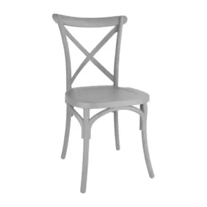 Bolero Polypropylene Cross Back Side Chair Grey (Pack of 4)
