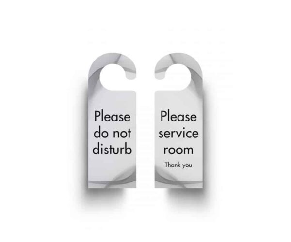 Black & White Do Not Disturb / Please Service Room Door Hangers - Image 2
