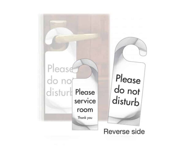 Black & White Do Not Disturb / Please Service Room Door Hangers - Image 3