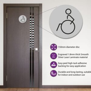 Disabled Toilet Door Symbol Left 150mm
