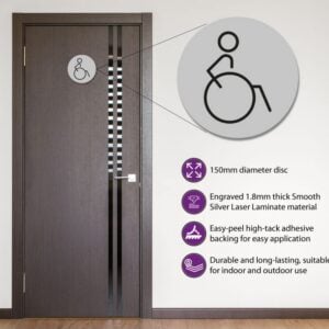 Disabled Toilet Door Symbol Right. 150mm