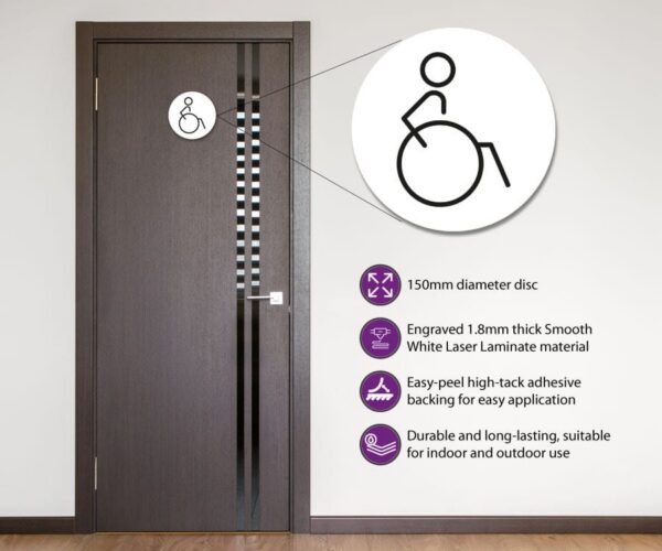 Disabled Toilet Door Symbol Right. 150mm - Image 4