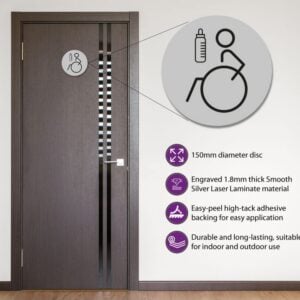 Disabled & Baby Change Toilet Door Symbol Left 150mm
