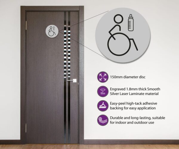 Disabled & Baby Change Toilet Door Symbol Right 150mm - Image 2