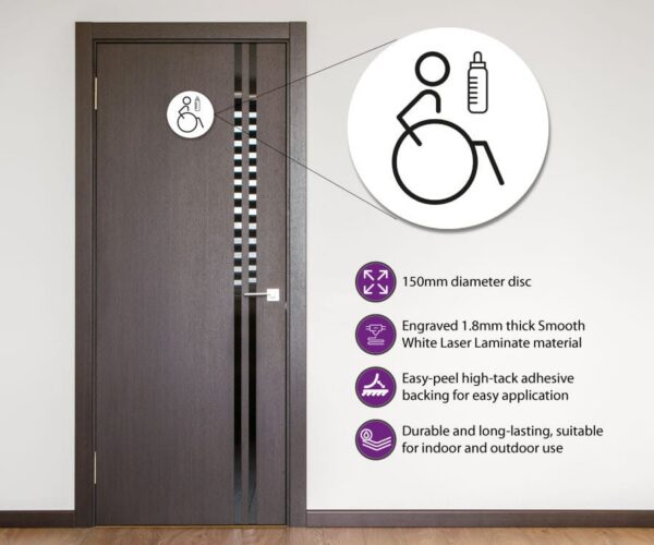 Disabled & Baby Change Toilet Door Symbol Right 150mm - Image 4