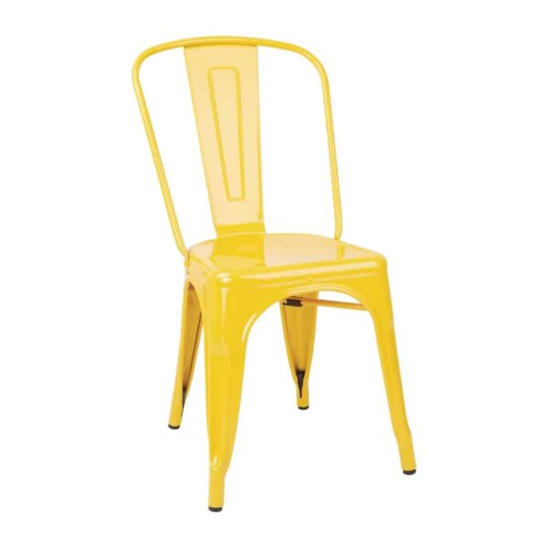 Bolero Bistro Steel Side Chairs Yellow (Pack of 4) - Image 2