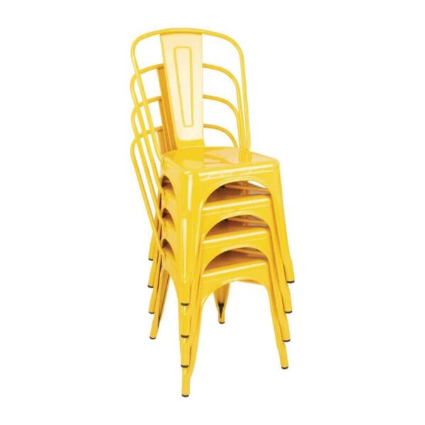 Bolero Bistro Steel Side Chairs Yellow (Pack of 4) - Image 5