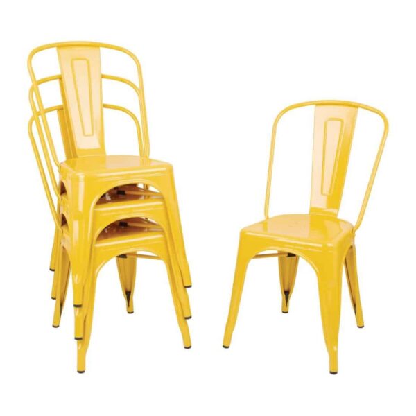 Bolero Bistro Steel Side Chairs Yellow (Pack of 4) - Image 6