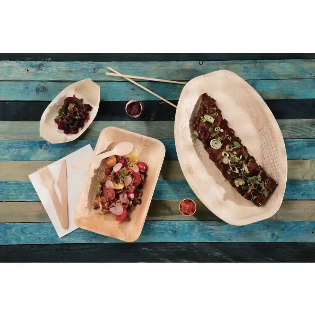 Fiesta Compostable Wooden Sushi Boats Medium 190mm (Pack of 100) - Image 14