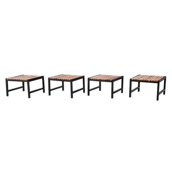 Bolero Steel and Acacia Low Bar Stools (Pack of 4) - Image 4