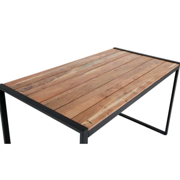 Bolero Steel and Acacia Industrial Bar Table 1800x900mm - Image 5
