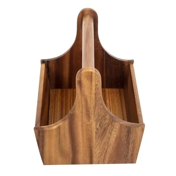 Acacia Wood Condiment Basket - Image 5
