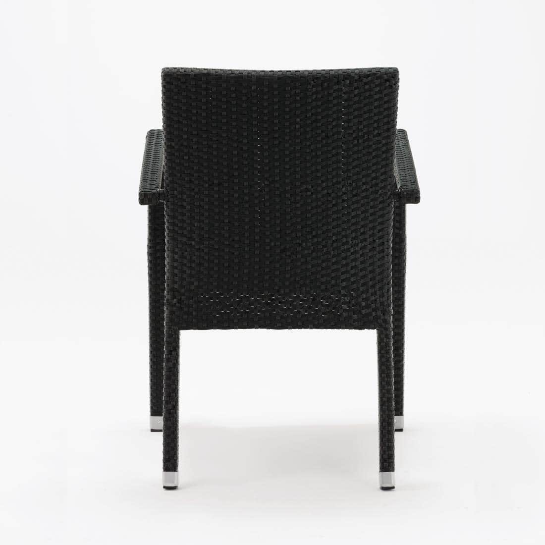 Bolero PE Wicker Armchairs Charcoal (Pack of 4) - Image 4