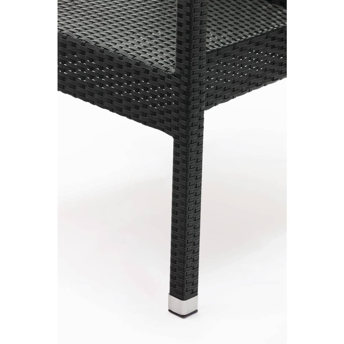 Bolero PE Wicker Armchairs Charcoal (Pack of 4) - Image 5