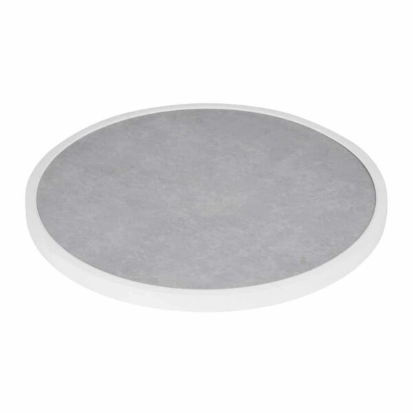 Bolero Fibre Glass Round Table Top Grey Stone Effect 580mm - Image 1