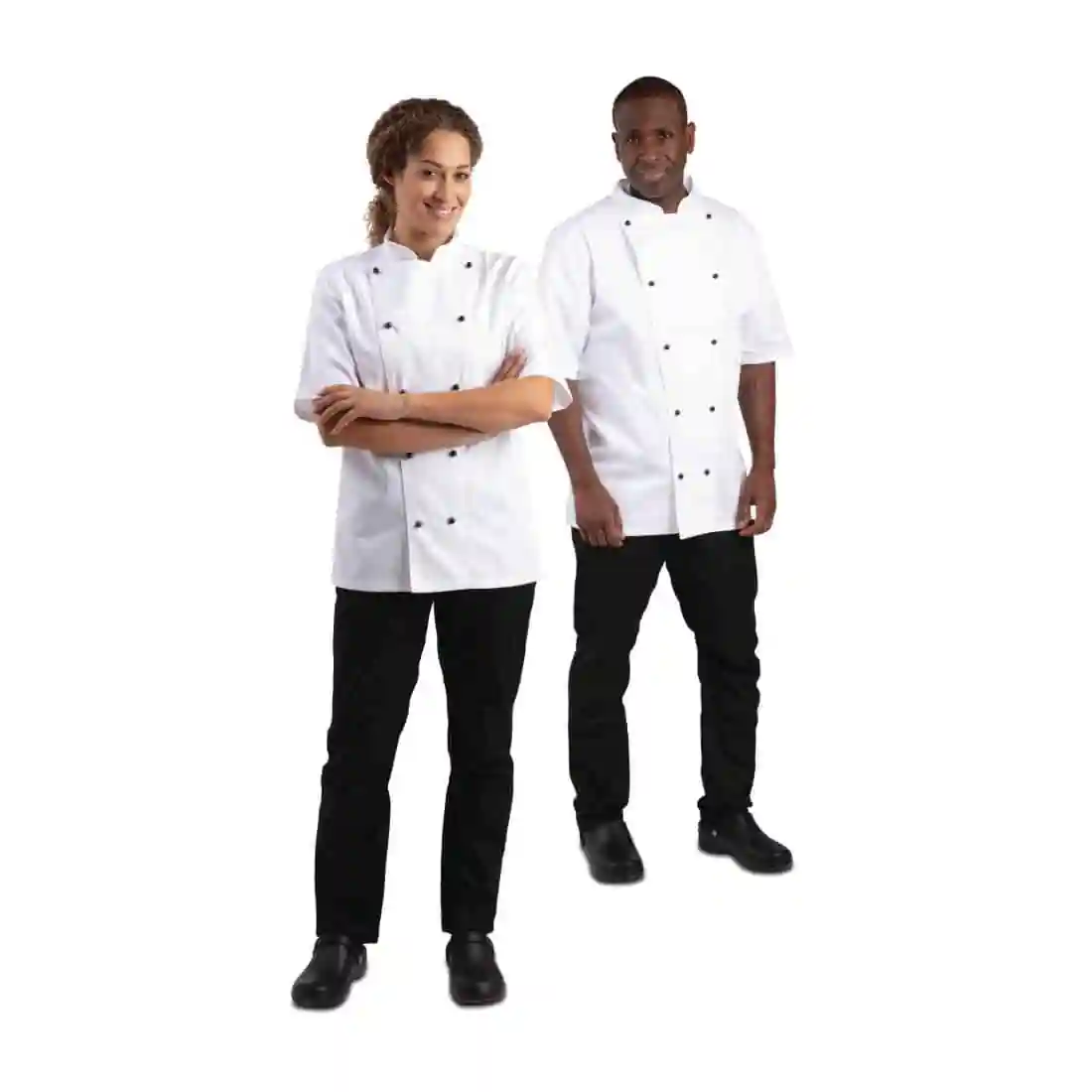 Whites Chicago Unisex Chefs Jacket Short Sleeve White - Image 2